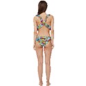 Graffiti Word Seamless Pattern Low Cut Ruffle Edge Bikini Set View4