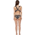 Seamless Pattern With Flower Bird Low Cut Ruffle Edge Bikini Set View4