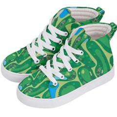 Golf Course Par Golf Course Green Kids  Hi-top Skate Sneakers by Cemarart