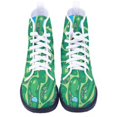 Golf Course Par Golf Course Green Women s High-top Canvas Sneakers by Cemarart