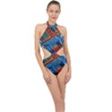 Gray Circuit Board Electronics Electronic Components Microprocessor Halter Side Cut Swimsuit View1