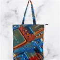 Gray Circuit Board Electronics Electronic Components Microprocessor Double Zip Up Tote Bag View1