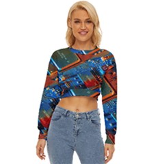 Gray Circuit Board Electronics Electronic Components Microprocessor Lightweight Long Sleeve Sweatshirt by Cemarart