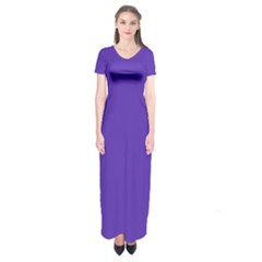 Ultra Violet Purple Short Sleeve Maxi Dress by Patternsandcolors