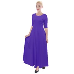 Ultra Violet Purple Half Sleeves Maxi Dress by Patternsandcolors