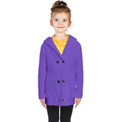 Ultra Violet Purple Kids  Double Breasted Button Coat by Patternsandcolors