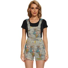 Vintage World Map Short Overalls by Proyonanggan
