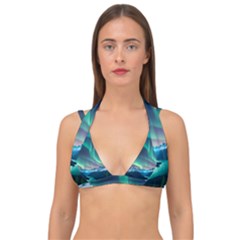 Geometric Pattern Design White Double Strap Halter Bikini Top by Ndabl3x