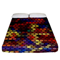 Zig Zag Pattern Geometric Design Fitted Sheet (king Size) by Ndabl3x