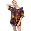 Zig Zag Pattern Geometric Design Oversized Chiffon Top View1