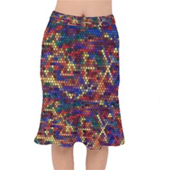 Pattern Dots Wallpaper Seamless Pattern Short Mermaid Skirt by Ndabl3x