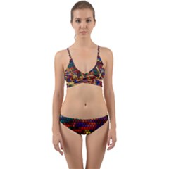 Hexagon Honeycomb Pattern Design Wrap Around Bikini Set by Ndabl3x