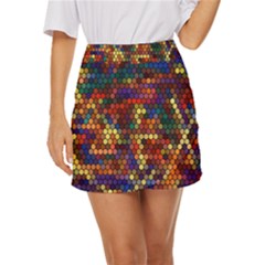 Pattern Dots Wallpaper Seamless Pattern Mini Front Wrap Skirt by Ndabl3x