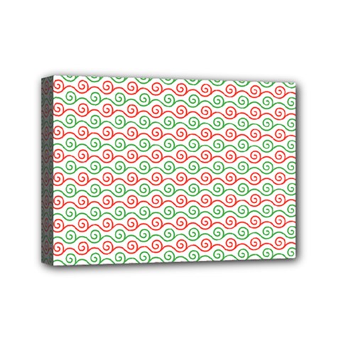 Background Pattern Leaves Texture Mini Canvas 7  X 5  (stretched) by Ndabl3x