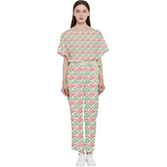 Mosaic Hexagon Honeycomb Batwing Lightweight Chiffon Jumpsuit by Ndabl3x