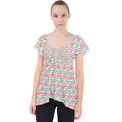 Spirals Geometric Pattern Design Lace Front Dolly Top by Ndabl3x