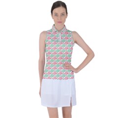 Background Pattern Leaves Texture Women s Sleeveless Polo T-shirt by Ndabl3x