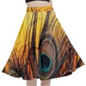 City Light Sky Landmark Painting A-Line Full Circle Midi Skirt With Pocket View1