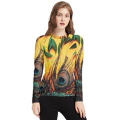 Sunset Illustration Water Night Sun Landscape Grass Clouds Painting Digital Art Drawing Women s Long Sleeve Rash Guard by Cemarart