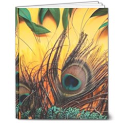 Sunset Illustration Water Night Sun Landscape Grass Clouds Painting Digital Art Drawing 8  X 10  Hardcover Notebook by Cemarart