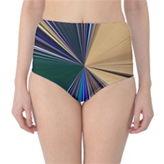 Blue Hexagon Pattern Classic High-waist Bikini Bottoms by Cemarart