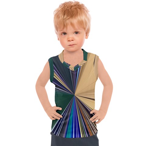 Blue Hexagon Pattern Kids  Sport Tank Top by Cemarart