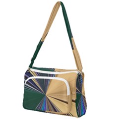 Colorful Centroid Line Stroke Front Pocket Crossbody Bag by Cemarart