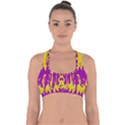 Yellow And Purple In Harmony Cross Back Hipster Bikini Top  View1