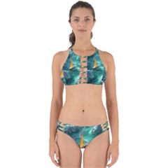 Mountain Wolf Tree Nature Moon Perfectly Cut Out Bikini Set by Cemarart