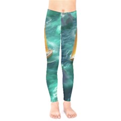 Lion King Of The Jungle Nature Kids  Classic Winter Leggings by Cemarart