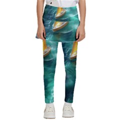Dolphin Sea Ocean Kids  Skirted Pants by Cemarart