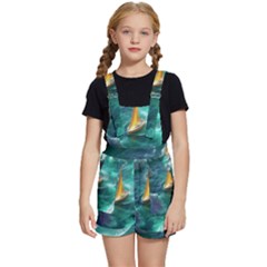Dolphin Sea Ocean Kids  Short Overalls by Cemarart