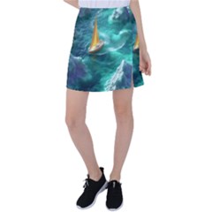 Dolphins Sea Ocean Tennis Skirt by Cemarart
