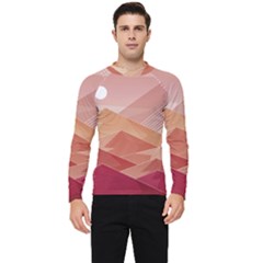 Mountains Sunset Landscape Nature Men s Long Sleeve Rash Guard by Cemarart