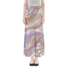 Silk Waves Abstract Full Length Maxi Skirt by Cemarart