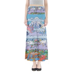 Art Psychedelic Mountain Full Length Maxi Skirt by Cemarart