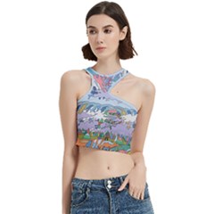 Art Psychedelic Mountain Cut Out Top by Cemarart