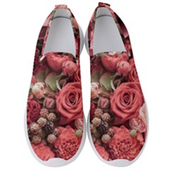 Pink Roses Flowers Love Nature Men s Slip On Sneakers by Grandong