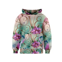 Love Amour Butterfly Colors Flowers Text Kids  Pullover Hoodie by Grandong