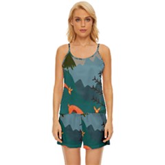 Roe Deer Animal Boho Bohemian Nature Satin Pajama Short Set by Grandong