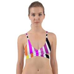 Colorful Multicolor Colorpop Flare Wrap Around Bikini Top by Cemarart