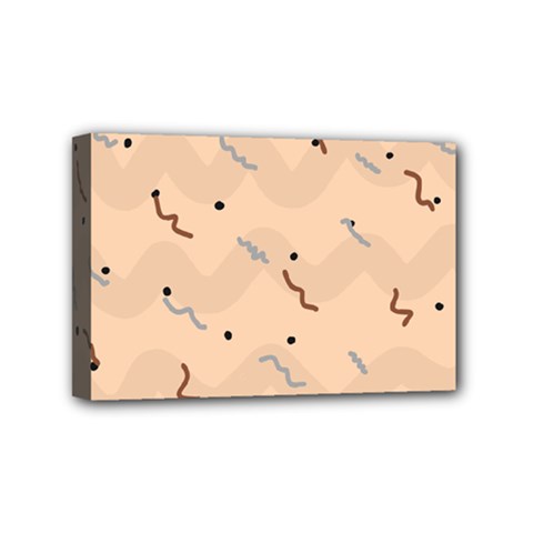 Lines Dots Pattern Abstract Art Mini Canvas 6  X 4  (stretched) by Cemarart