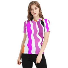 Warp Liquid Multicolor Kids Women s Short Sleeve Rash Guard by Cemarart