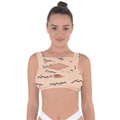Lines Dots Pattern Abstract Bandaged Up Bikini Top by Cemarart