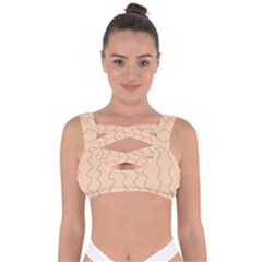 Lines Pattern Wiggly Minimal Print Bandaged Up Bikini Top by Cemarart