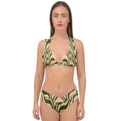 Swirl Pattern Abstract Marble Double Strap Halter Bikini Set by Cemarart