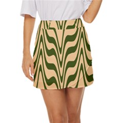 Swirl Pattern Abstract Marble Mini Front Wrap Skirt by Cemarart