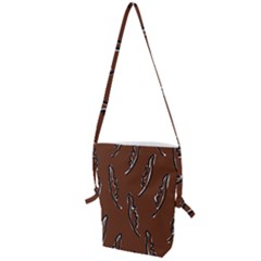 Feather Leaf Pattern Print Folding Shoulder Bag by Cemarart