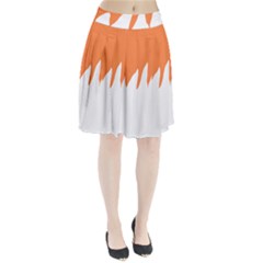 Orange Background Halloween Pleated Skirt by Cemarart