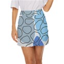 Boho Blue Deep Blue Artwork Mini Front Wrap Skirt View1